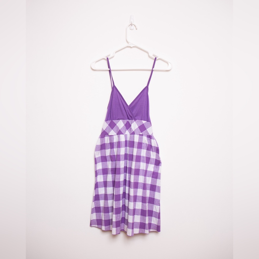 Gingham Purple Dress
